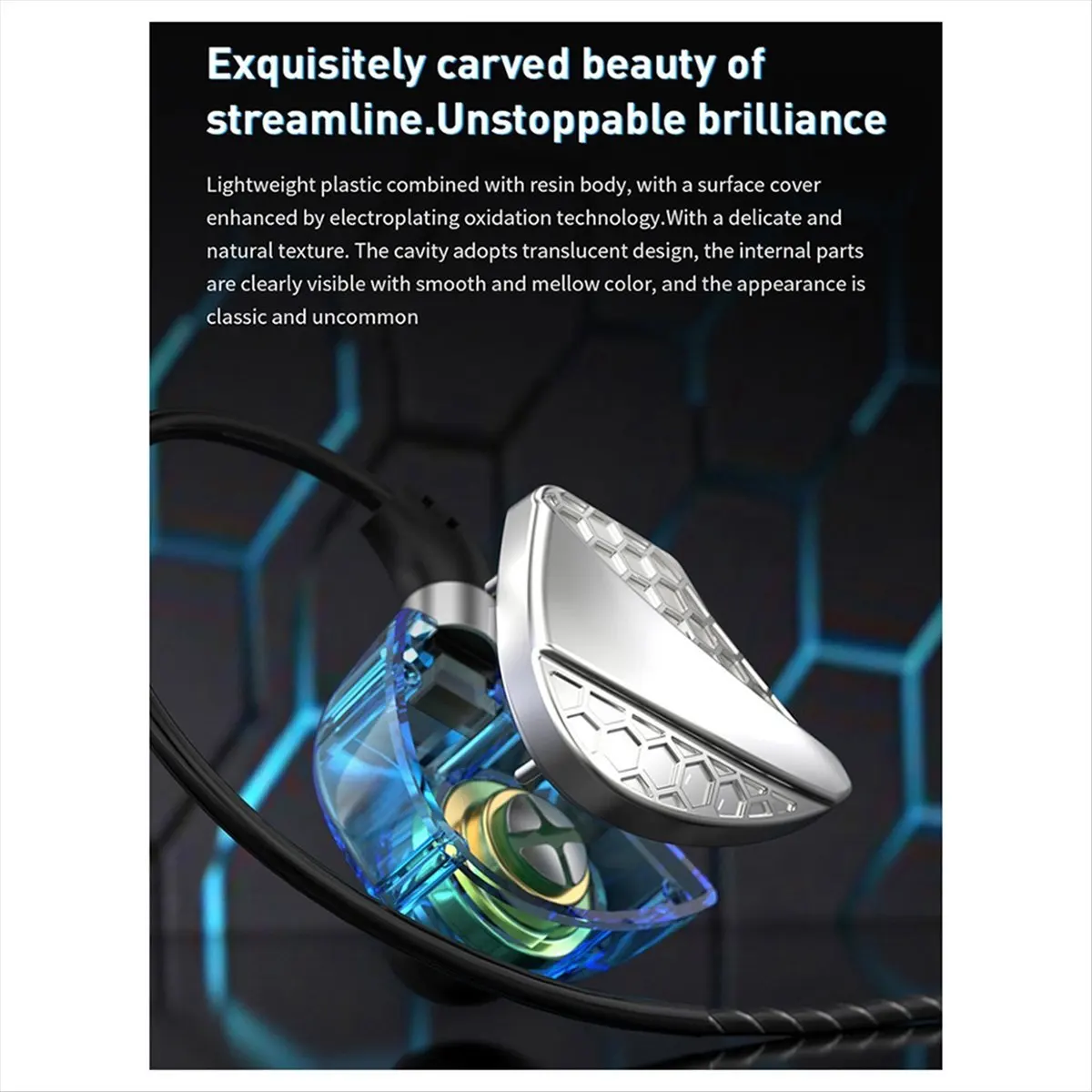 ABGN QKZ Hi6T Earbuds HiFi Headsets Dynamic Driver IEM Stereo Surround Music Earphones Hi-Res with Mic In-Ear Sport Game Earbuds