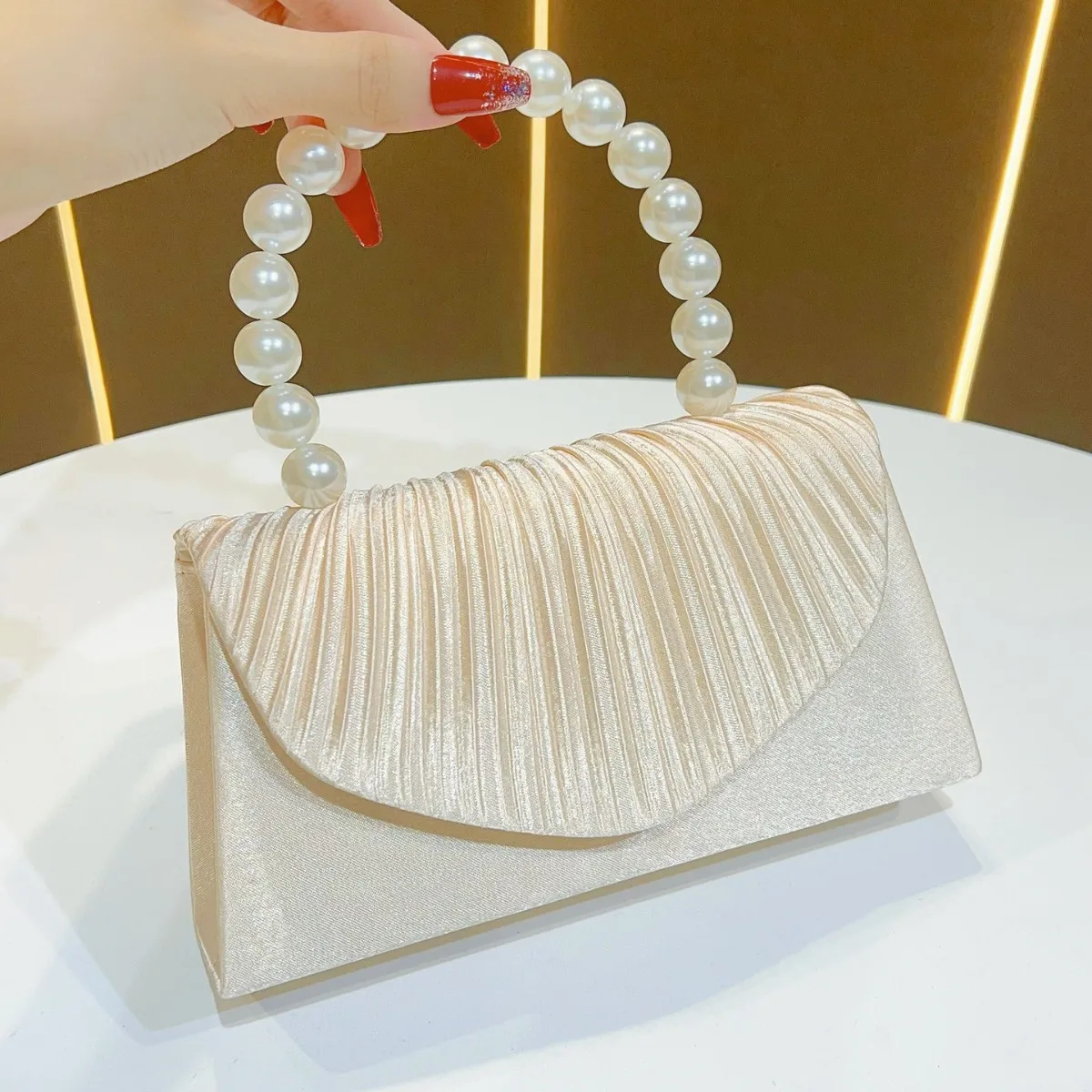 

New pleated with cheongsam, dress bag, shoulder messenger handbag, wedding banquet clutch bag, .