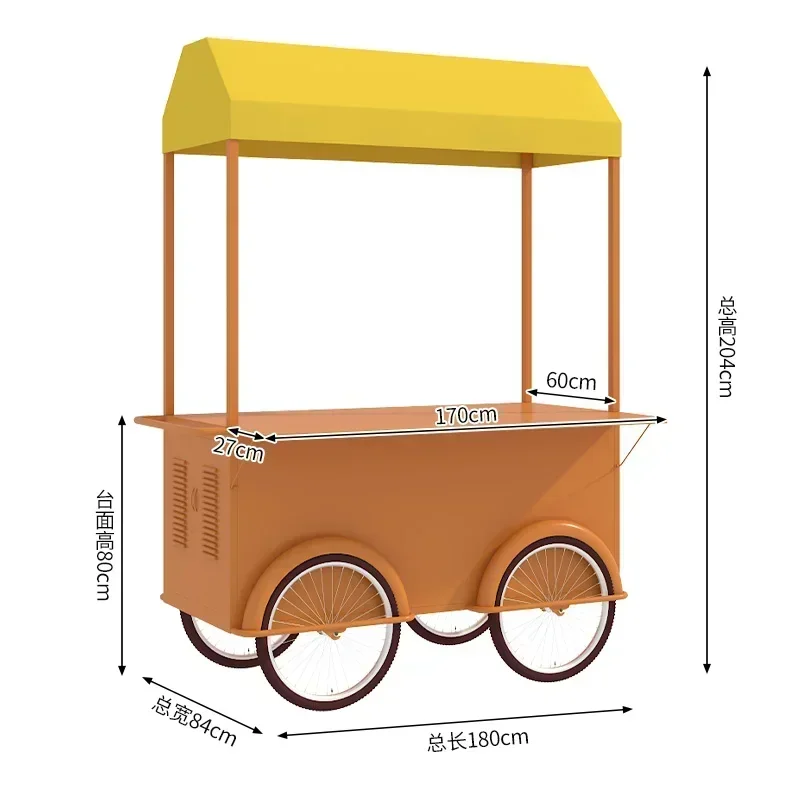 Y1 Mobile trolley Commercial street stall cart Wrought iron stall Hotel promotion Shopping mall float