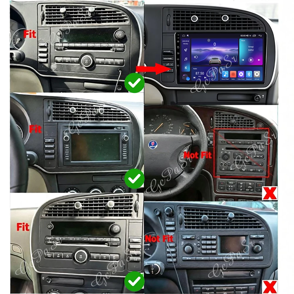 Android Auto For Saab 93 9-3 2 2007 - 2011 Carplay QLED Car Radio GPS Navigation Radio Samochodowe No 2din DVD Stereo Bluetooth