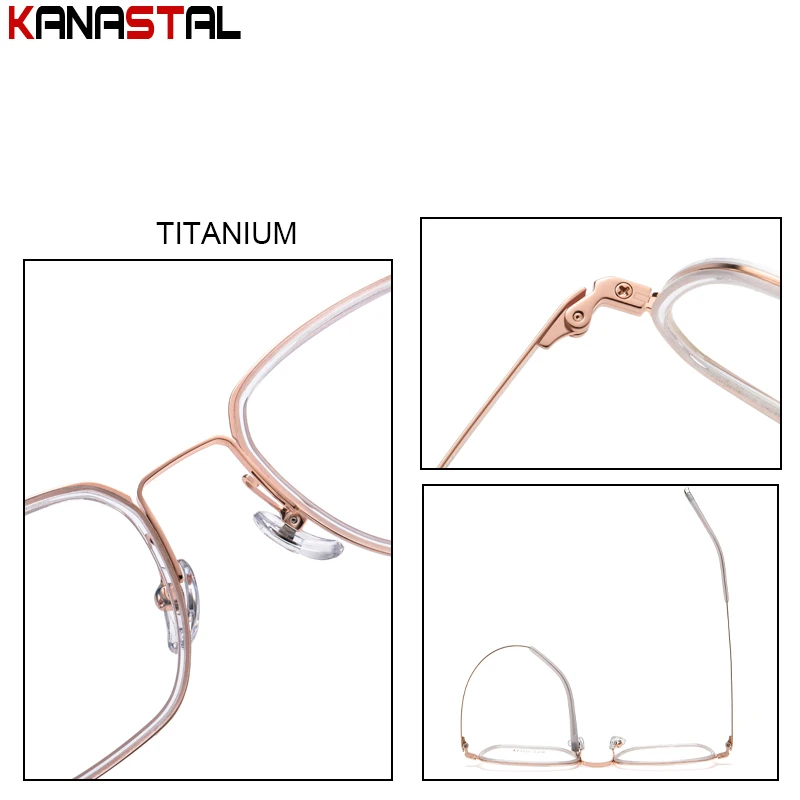 Gafas de lectura de titanio para mujer, lentes ópticas graduadas CR39, gafas para miopía, montura de gafas para ordenador con bloqueo de luz azul para hombre