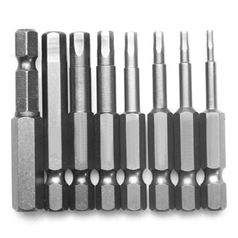 8Pcs 1/4inch Shank Hex Magnetic Screwdriver Bit Set Security Tamper Proof Screw Driver Bits Hex Head H1.5-H8