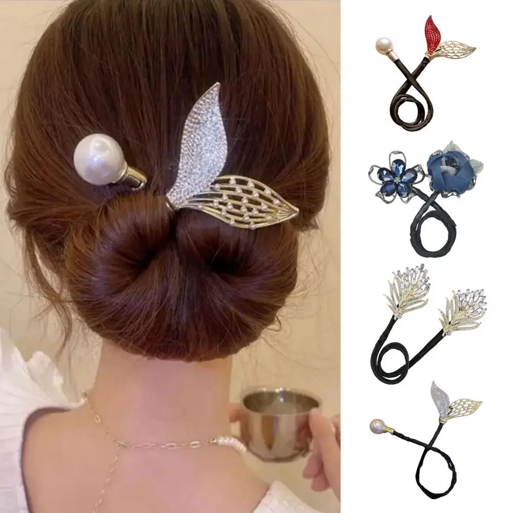 Hair Bun Maker Easy Bun Creator Women's Hair Styling Accessories Set with Flower Fishtail Bun Maker for Long for Effortless