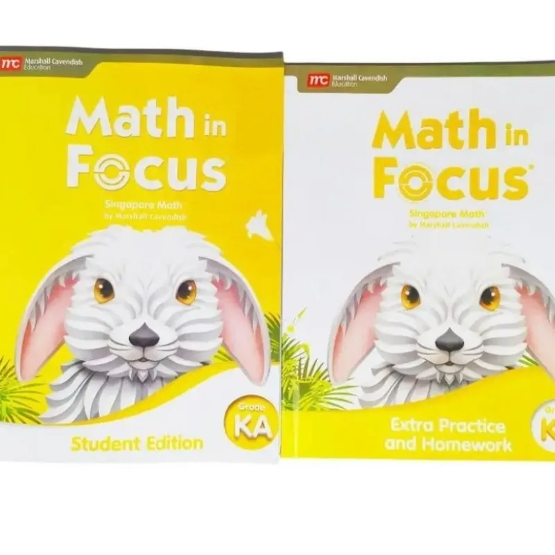 2 Books Set Math in Focus KA-5B Singapore Math Textbook and Exercise Book English Original Math Learning Books for Teenagers