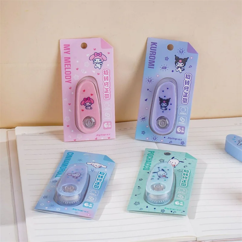 24 pcs/lot 5mm*6M Sanrio Kuromi Melody Cinnamoroll Pochacco Correction Tape Promotional Stationery Gift School Office Supplies