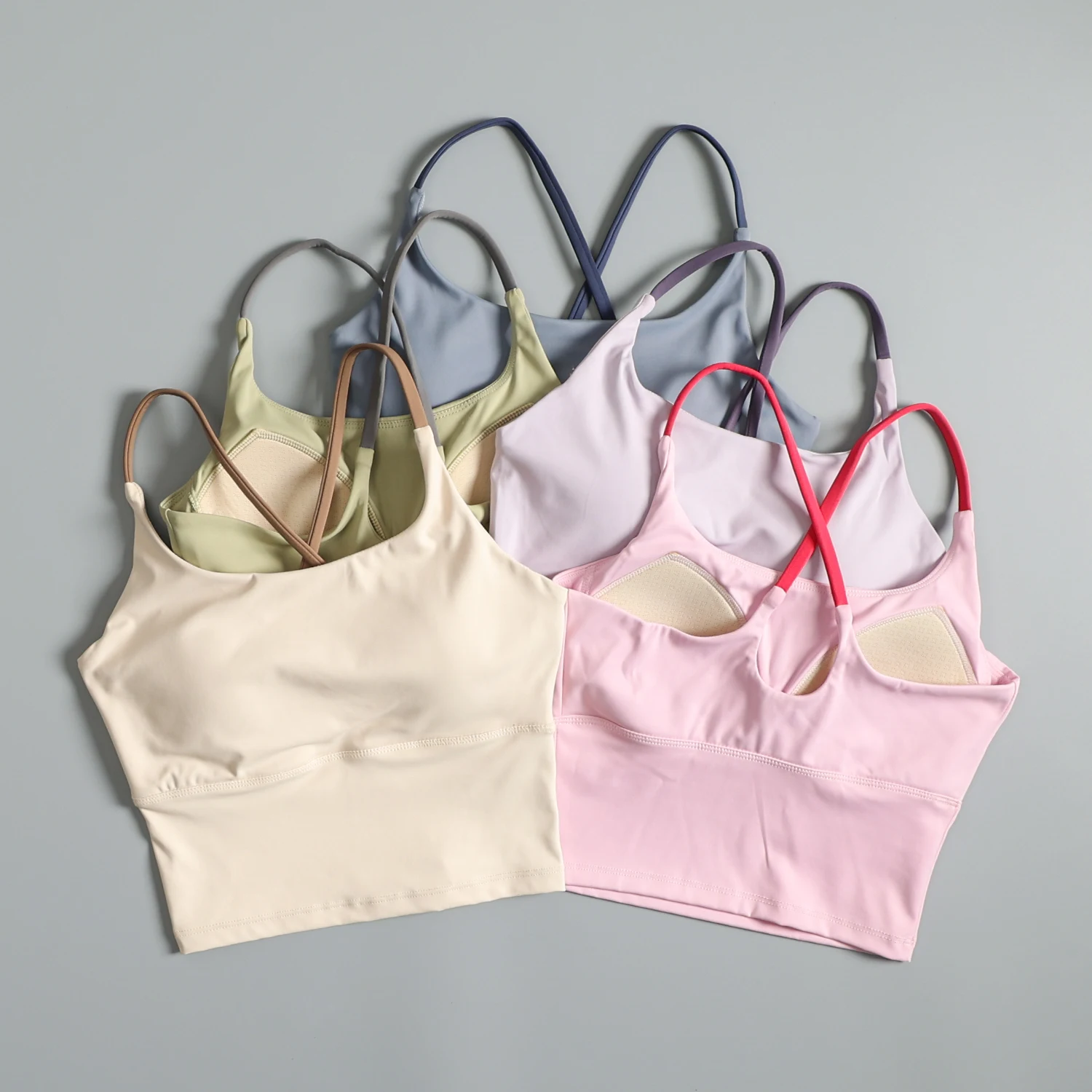 Yoga Fitness Exercises - Integrated Sports Bra Women's Anti Shake