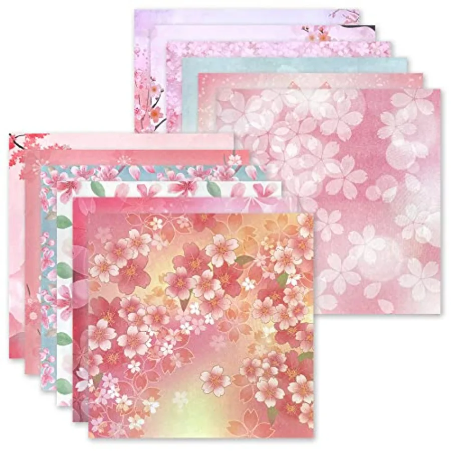 Origami 6x6 Paper Kit 50 Sheets 12 Vivid Colors Double Sided Printed Traditional Patterns Square for Arts Crafts Projects, Japa