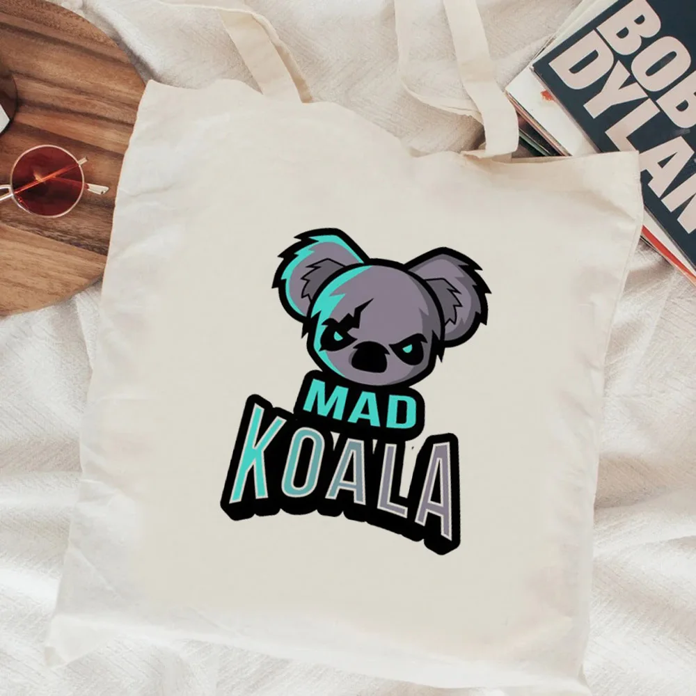 Koala shopping bag grocery cotton bolsas de tela reusable tote bolsa bag boodschappentas woven fabric cloth grab