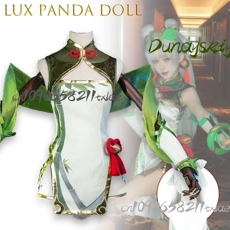 

Люкс панда кукла косплей костюм полный комплект аниме игровой персонаж наряд для ролевых игр для женщин Хэллоуин сексуальная игровая вечеринка Cheongsam