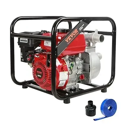 

Trash Pump 2 inch, 7HP 142 GPM, 4-Cycle Engine, Gas Powered Water Pump 148ft Lift, Gasoline Engine Water Pump 22ft Suction