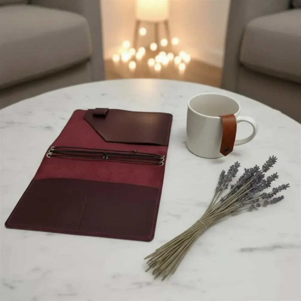 Refillable Notebook Organizer Loose Leaf Crazy Horse Leather Notebook Cover Journal Cover Compact Book Protective Cover