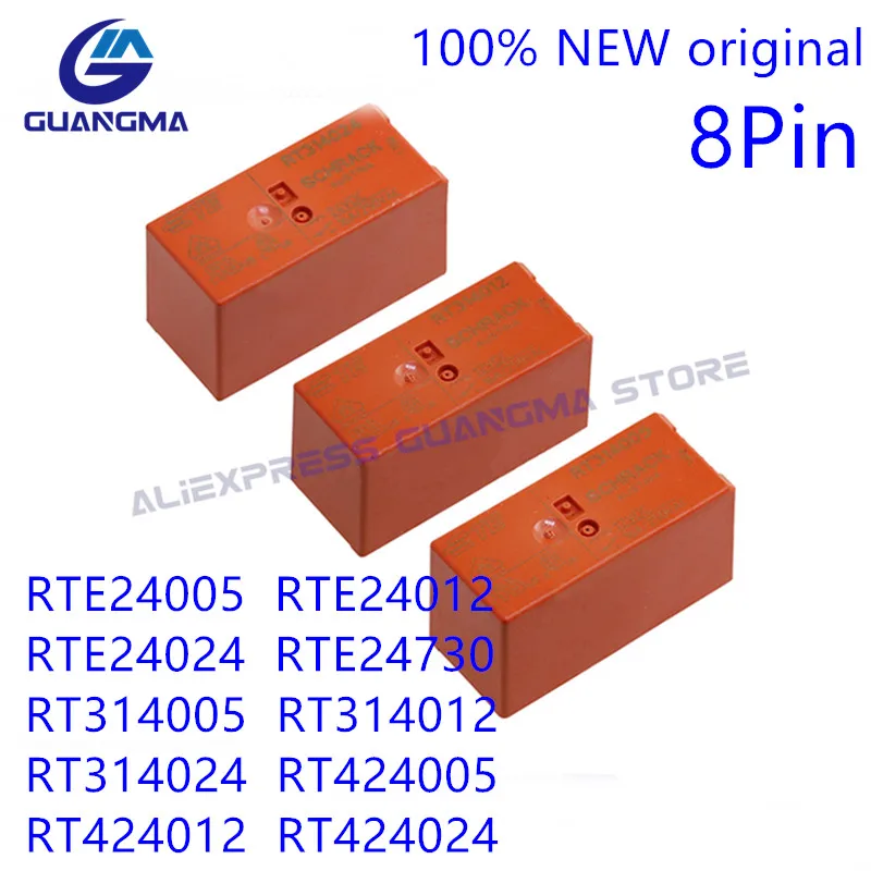 

Реле RTE24005 RTE24012 RTE24024 RTE24730 RT314005 RT314012 RT314024 RT424005 RT424012 RT424024 8PIN 8A 250VAC 5V 12V 24V