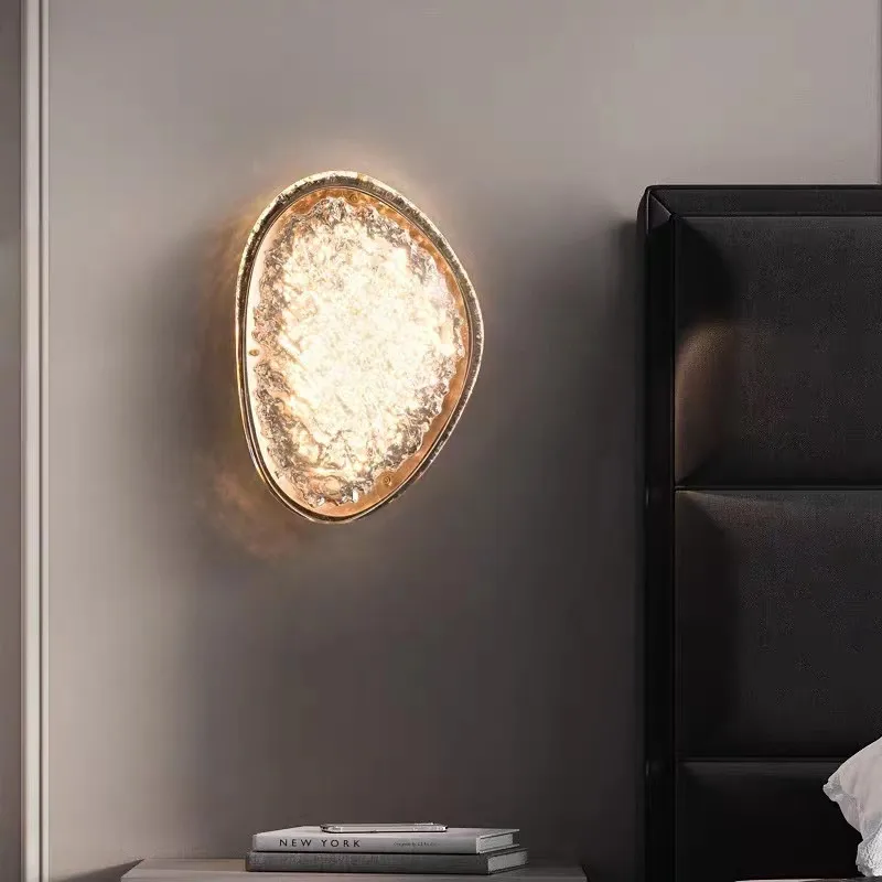 Imagem -05 - Luxo Crystal Wall Lamp Platinum Art Exclusivo Wall Decor Luz Quarto Lâmpada de Cabeceira Acrílico Óptico Simples na Cabeceira Luzes Led