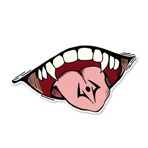 Funny Decal Vampire Mouth Car Sticker Windows Waterproof Sunscreen PVC For Laptop Helmet Refrigerator Decal
