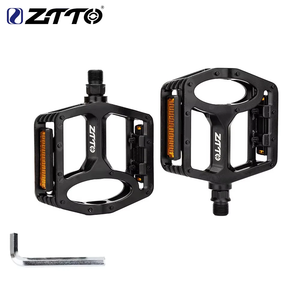 ZTTO MTB Rennrad Flaches Pedal Aluminiumlegierung Anti-Rutsch-Trittbrett DU-Lager 9/16 Gewinde für Gravel Mountain Fodling Fahrradteile