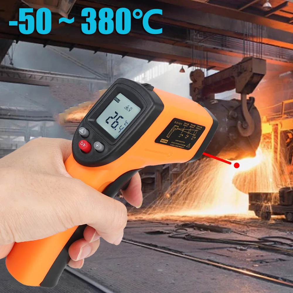 

Multifunction Digital Laser IR Thermometer LCD Non-Contact C/F Infrared Surface Pyrometer Outdoor Indoor Temperature Meter Gun