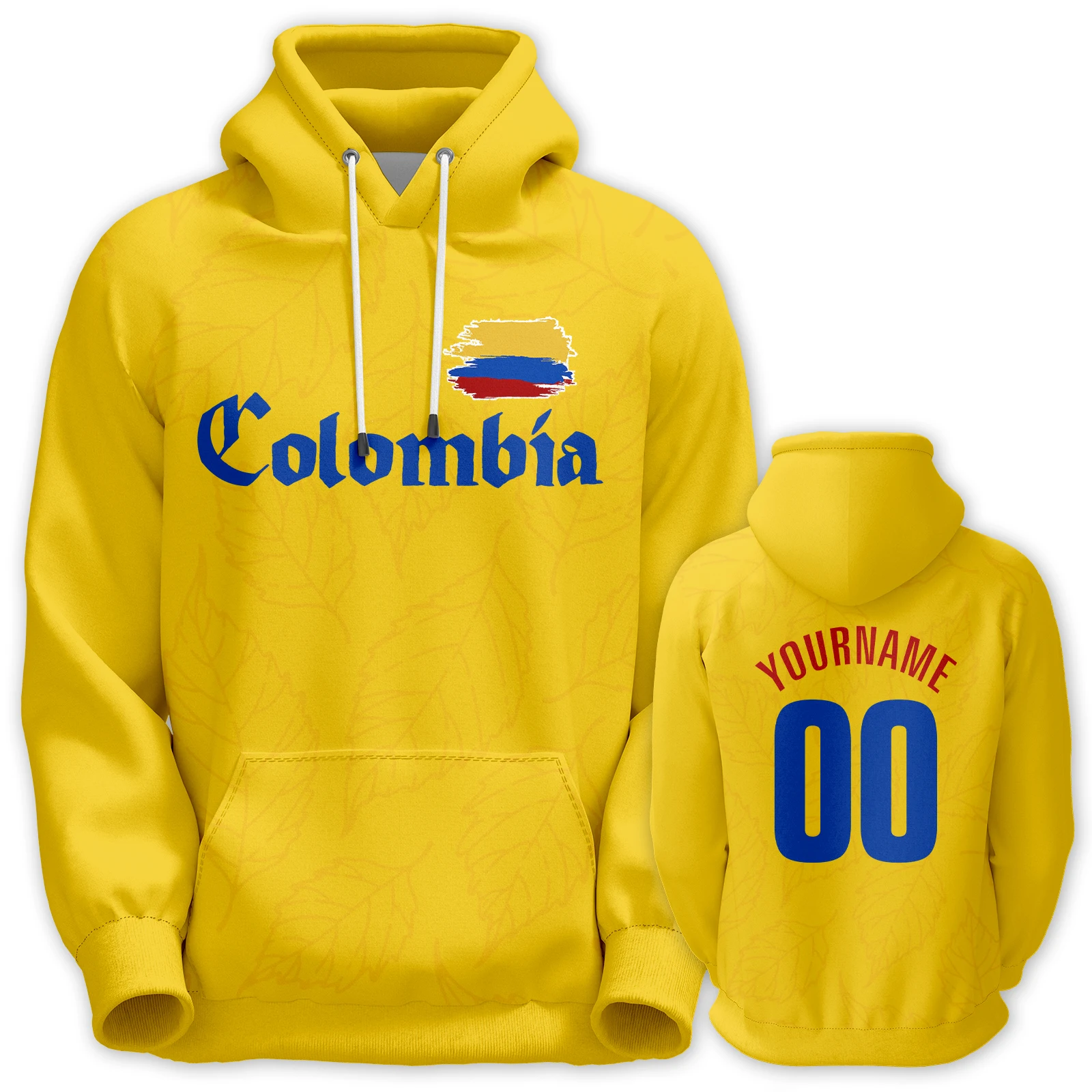 Custom Colombia Basketball Hoodie National Team Sweatshirt Pullover 3D Printing Name Number Sportswear for Men Women Youth