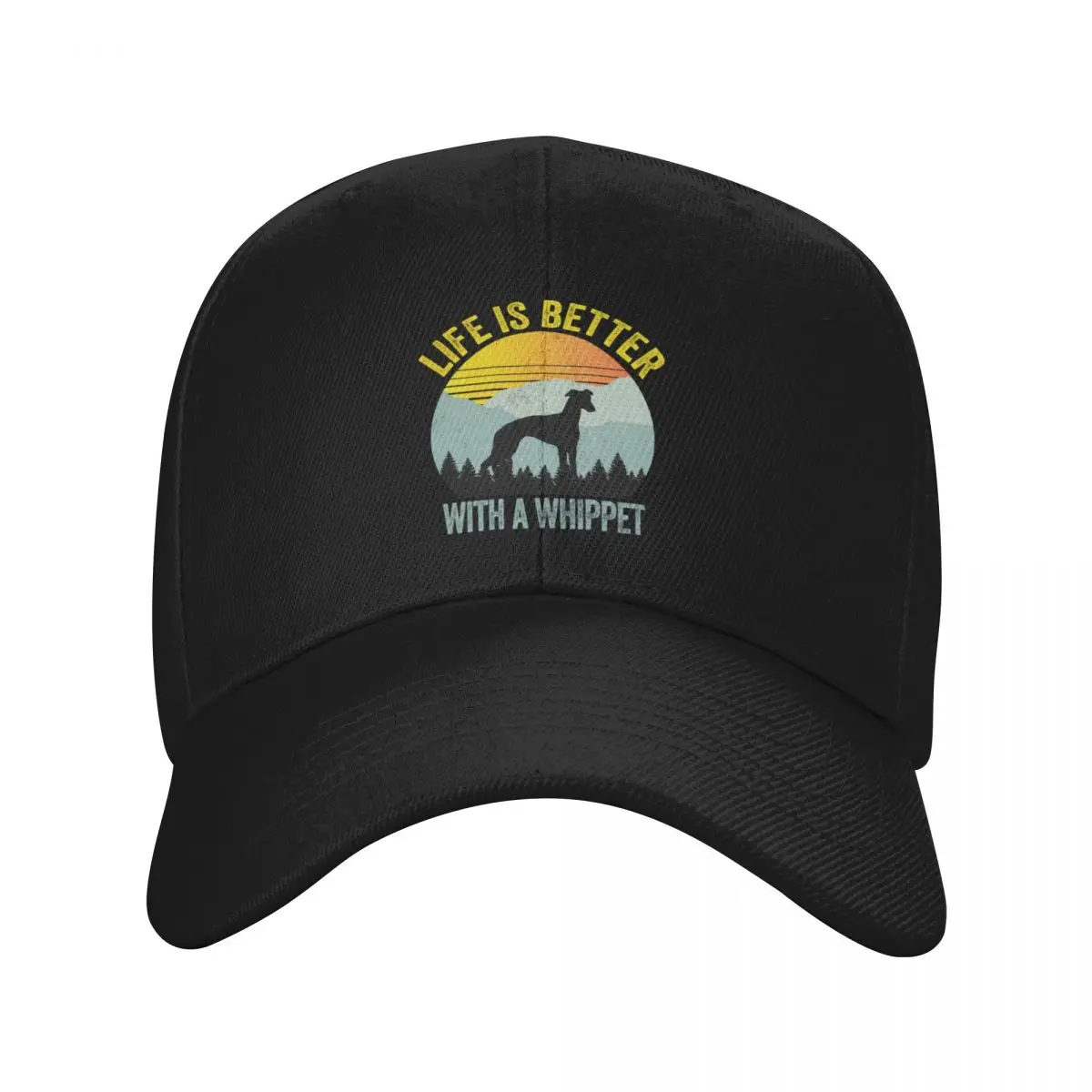 Life Is Better With A Whippet Summer Dog Gift Baseball Cap Horse Hat Snapback Cap Fishing cap derby hat Men Golf Wear Women's