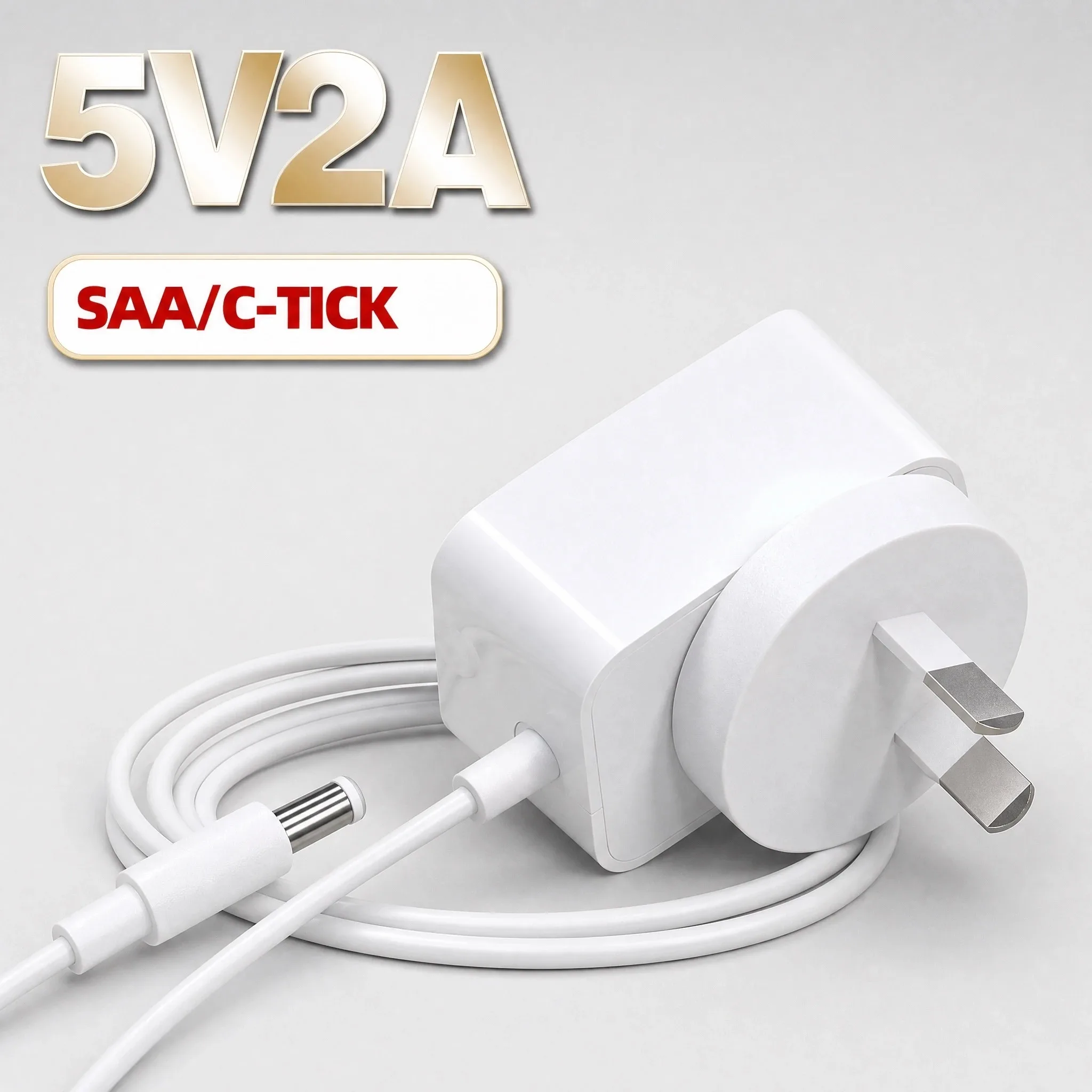Australian standard 5V2A 10W 5.5MM * 2.1MM power adapter, RCM certified power adapter, suitable for LED lights, routers, etc