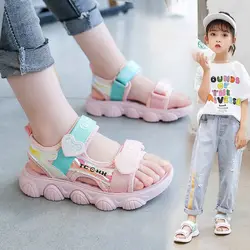 Girls Sandals Children's Beach Shoes 2022 Summer New Lightweight Princess Shoes Soft Sole Princess Cute Sandal