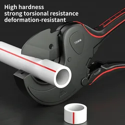 Ratchet Pipe Cutter 32-75mm, Aluminum Alloy Scissor Tool for Cutting PVC PU PP PE Plastic Hose Tube, Hand Tool
