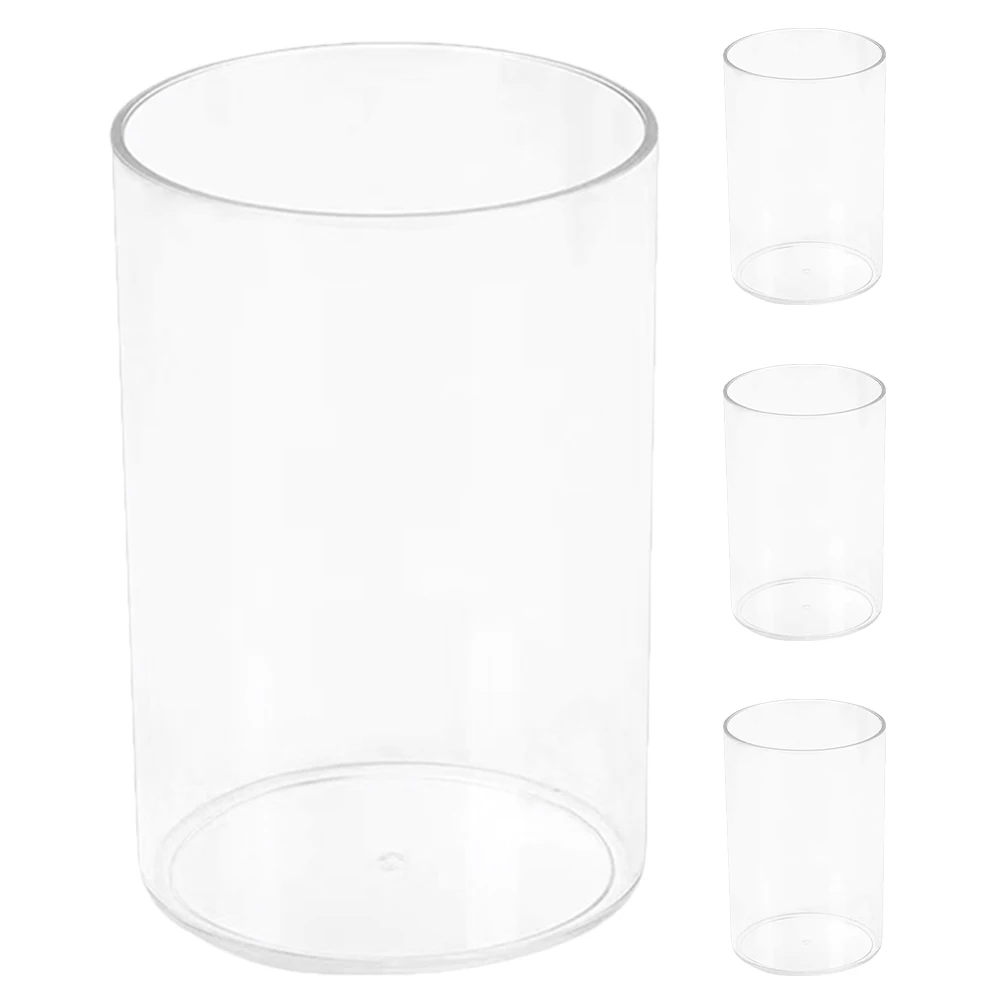 

4pcs Makeup Brush Storage Container Clear Large Capacity Desk Organizer Stationery Accessories Pen Holder Pencil Cup Student