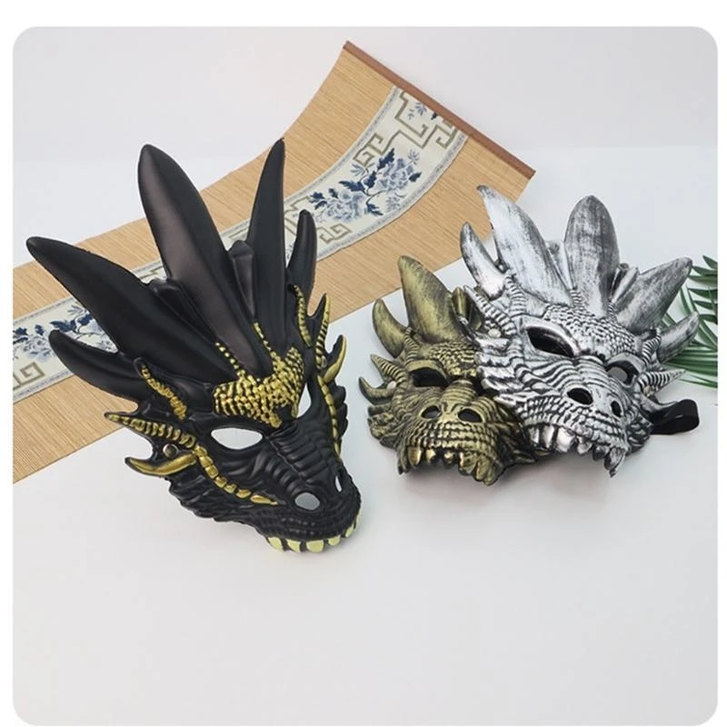 39bd mascherato in maschera Dragon Head Mask Full Face Mask Halloween Animal Mask for Men Women Adult