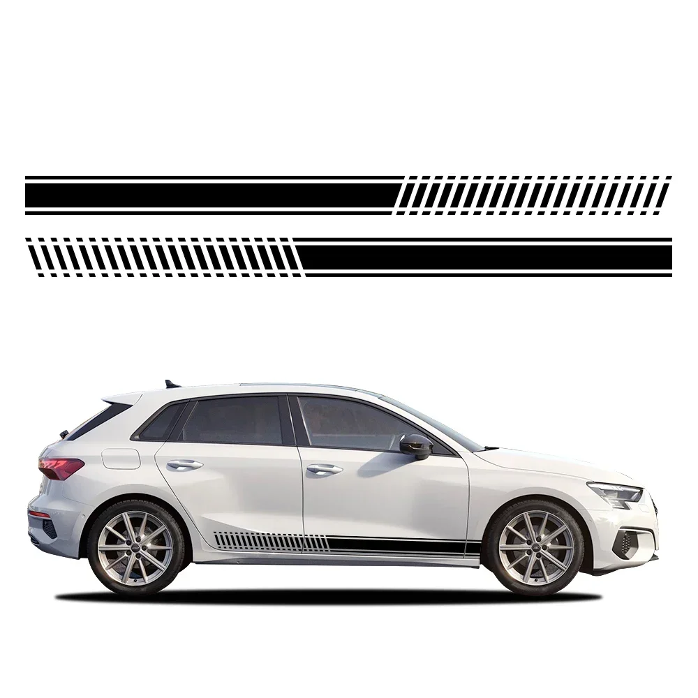 

Car Decals Side Racing Stripe Sticker Trims Vinyl Graphics 2PCS for Audi A3 8P 8V 8Y S3 RS3 Sedan Sportback TFSI TDI Accessories
