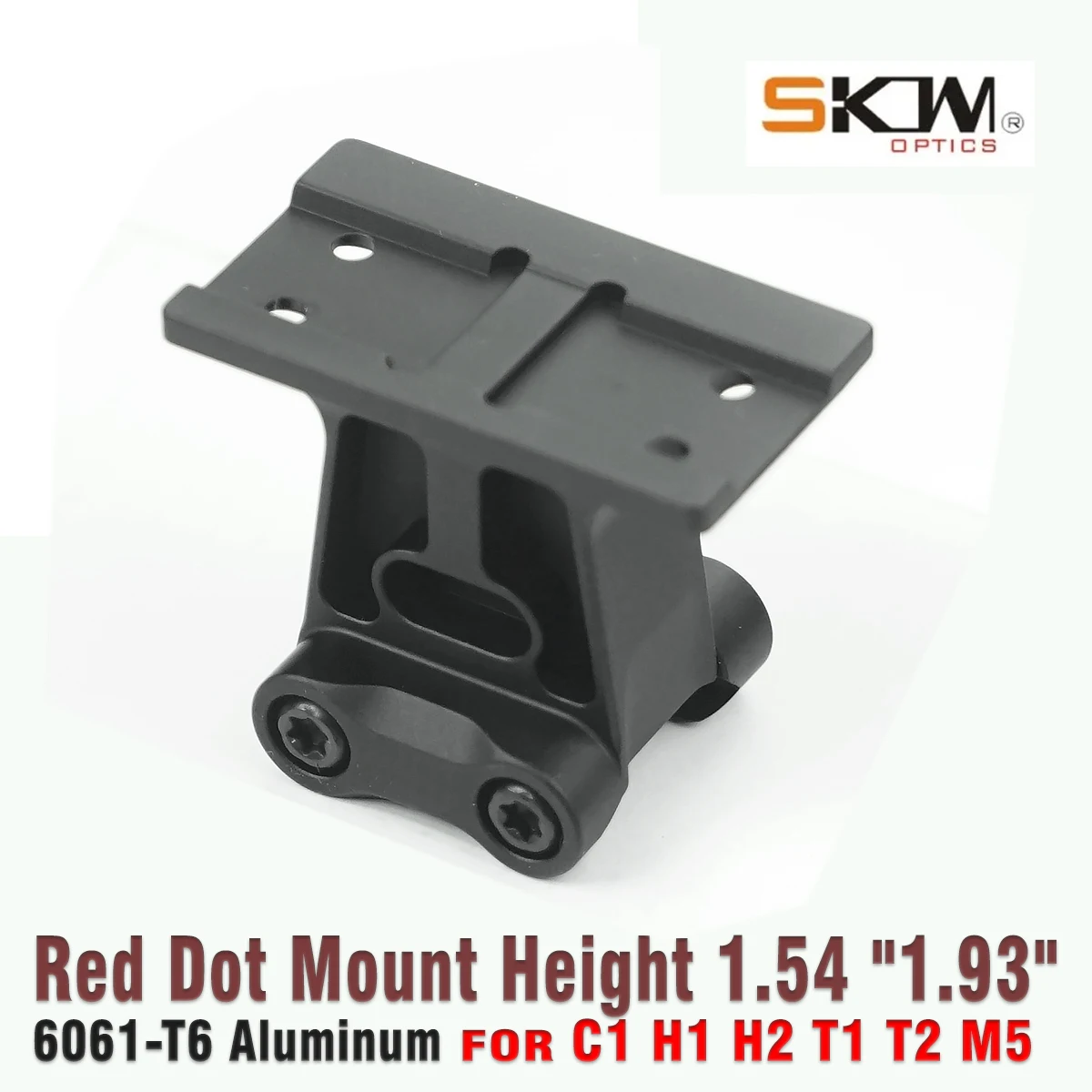 

SKWoptics Tactical Fast Height C1 Red Dot Mount 1.93″ 1.54″ for 20mm Rail For H1, H2, T1, T2, C1