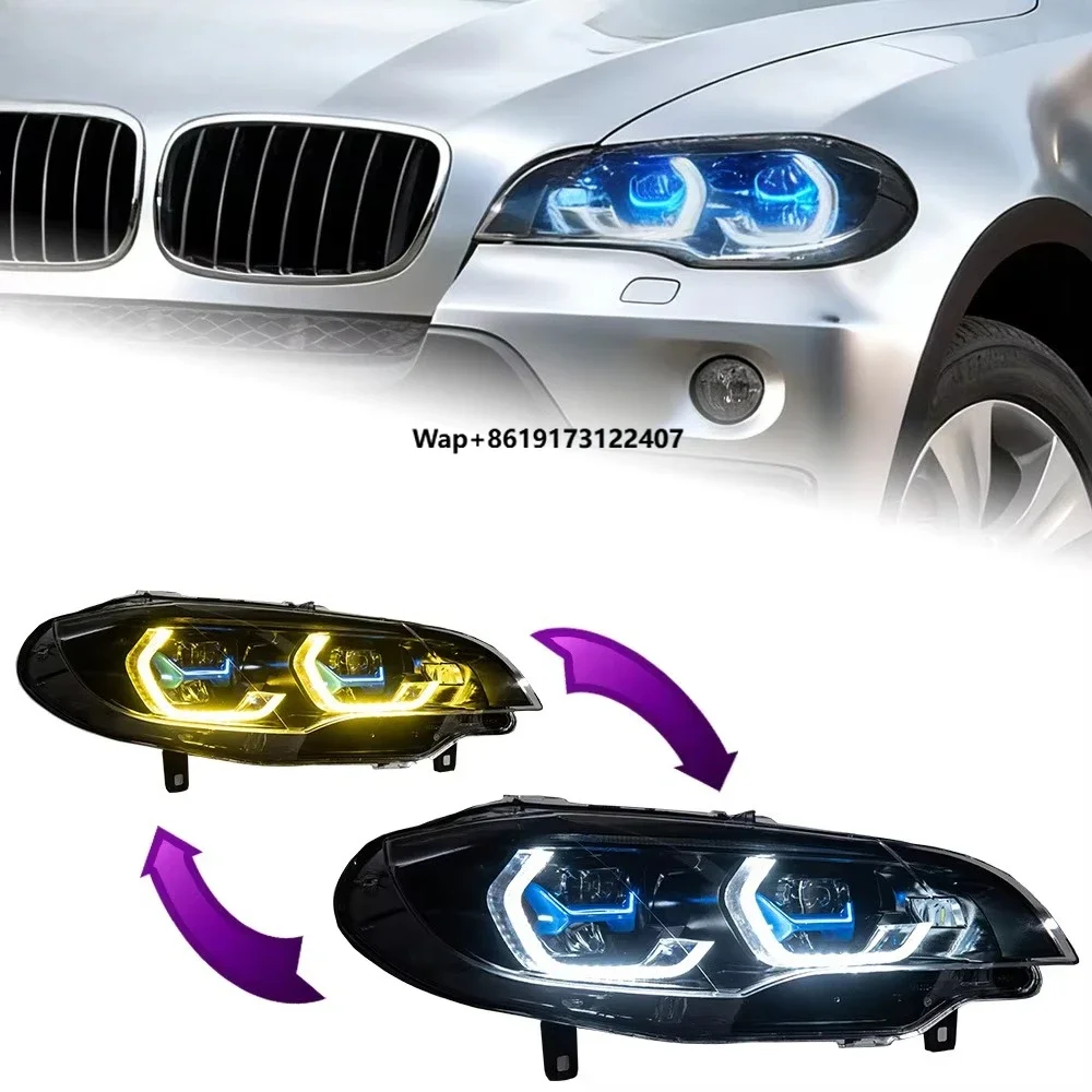 

Фары для BMW X5 E70 (2007-2015 г.в.), комплект светодиодных передних фар, аксессуары для автомобиля