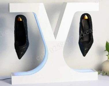 Magnetic Levitating Sneaker Rack 360 Degree Rotation Shoe Rack Double Headed Colorful Lights  Remote Controlled Shoe Display