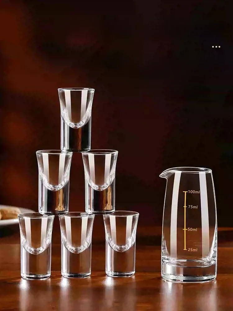 High End Hotel Style Chinese White Wine Cup Set with Scale Drinking Glasses Liquor Pouring Device Tableware for Home Use view 2