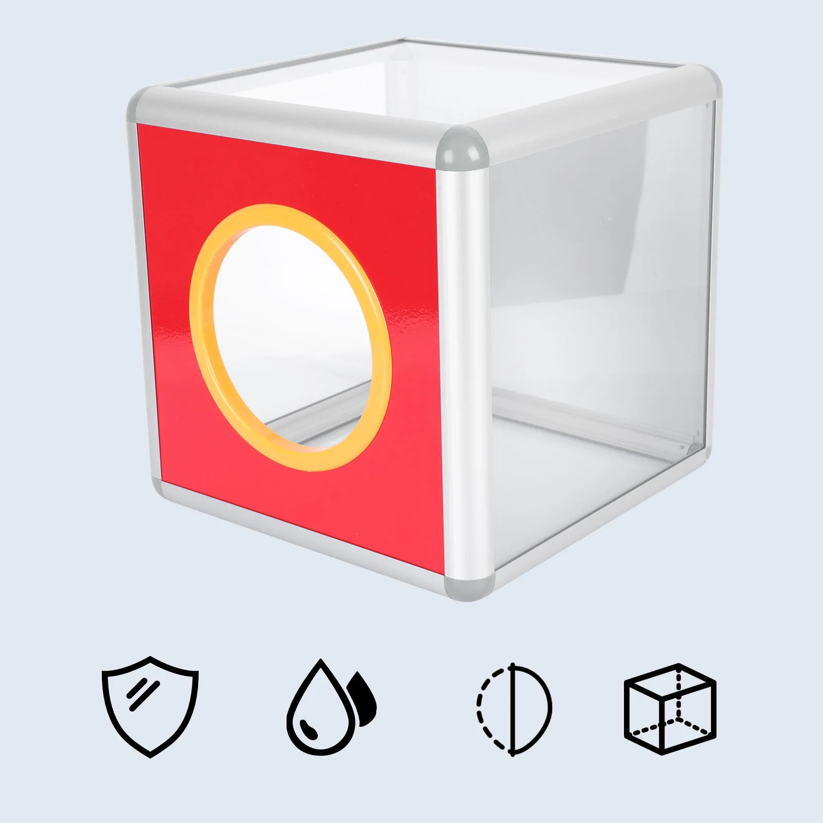 1Pcs Clear Secure Lottery Box for Charity Events Party Draw Sweepstakes Transparent Storage Container with Lock for Paperwork