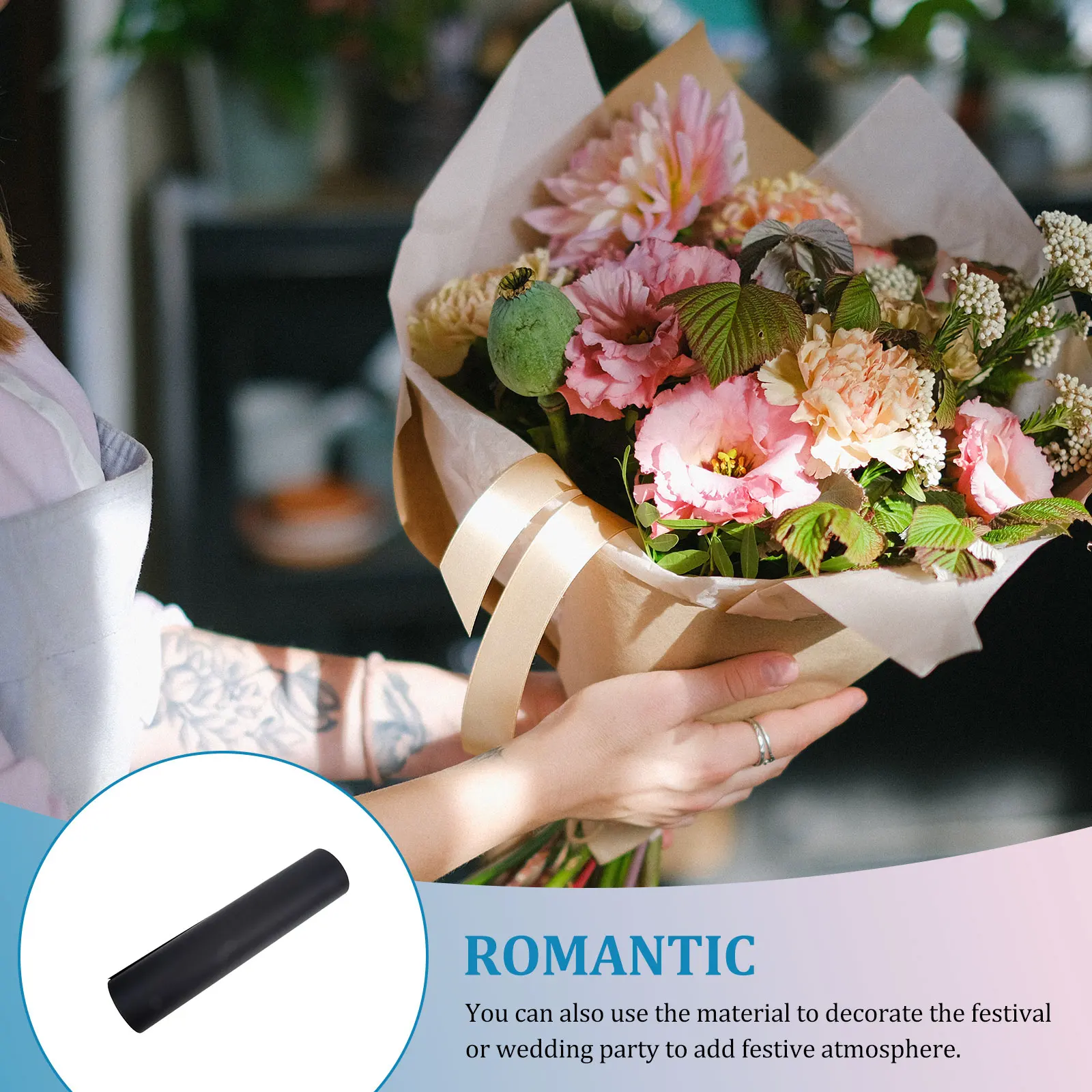 1 لفة من الورق البني، مادة تغليف كرافت شديدة التحمل لترتيبات الزهور، ديكور الزفاف، صياغة اللوحة، استخدام الحديقة #6