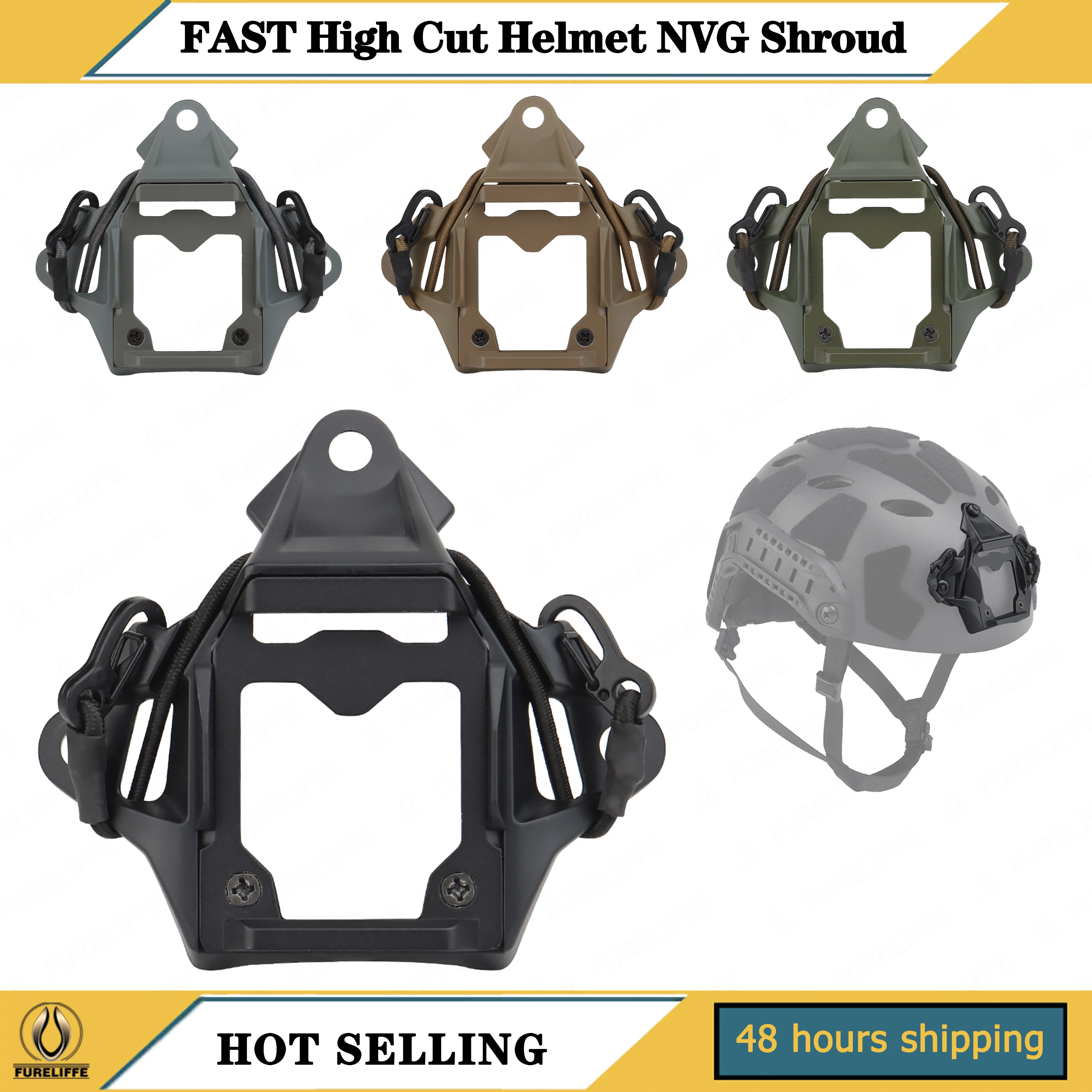 VULPO New Tactical Helmet Vas Shroud Three-Hole NVG Mount Adapter/Aluminum Alloy Modular Shroud  For FAST MICH AF Wendy Helmet