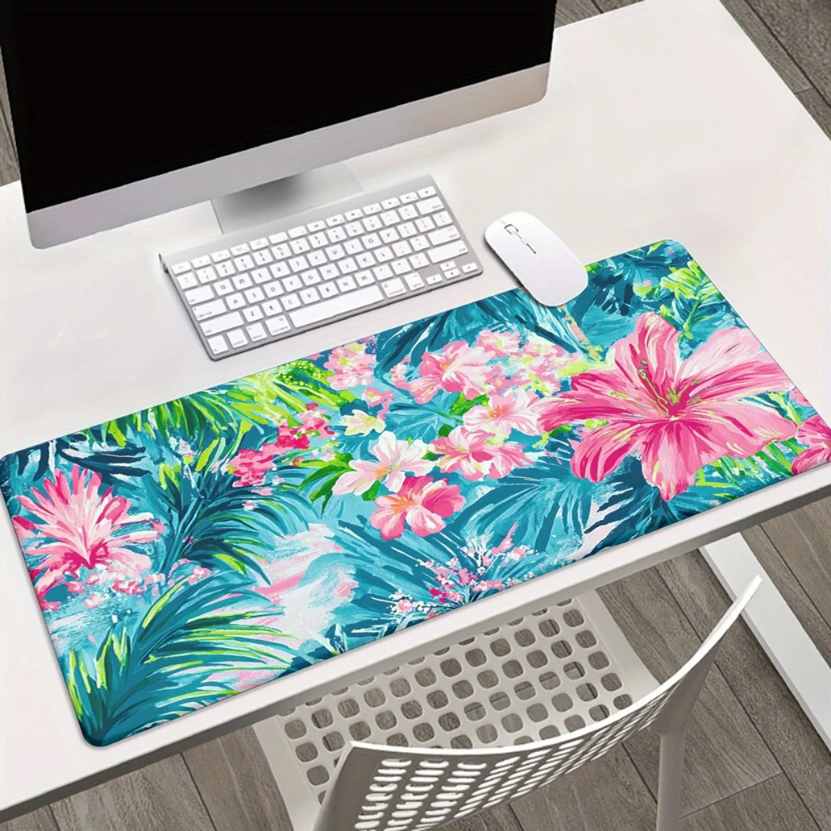 

Tropical Flowers&green Leaves Mouse Pad Large Rubber Anti-slip Desk Accessories Mousepad for Office and Gamer Keyboard Decor Mat