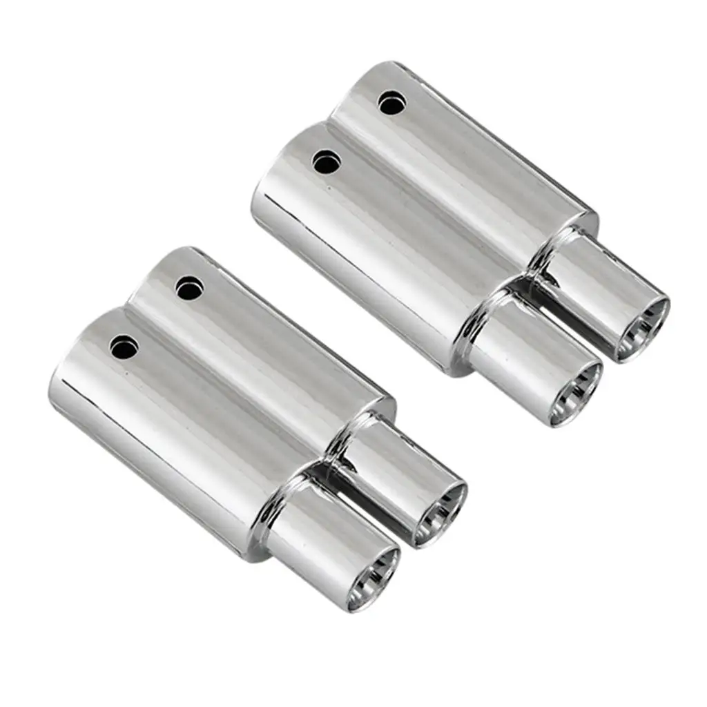 Tubos de escape de carro rc, plástico prateado, saída dupla, peças rc, escala 1/10, acessório diy para carro de deriva rc