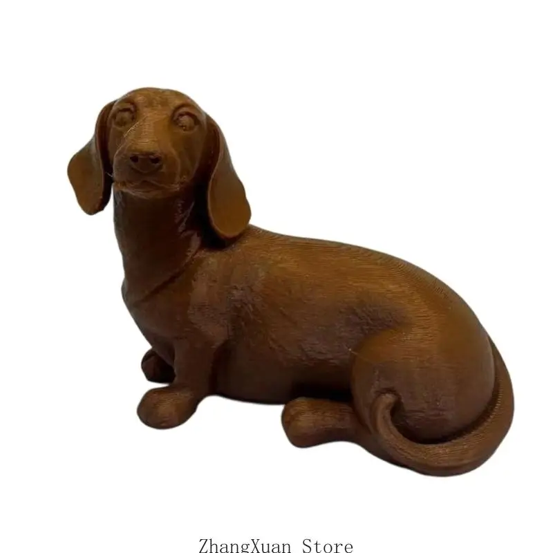 Hundefigur, Tierstatue, 3D-gedruckter Dackel, Skulptur, Ornament, Heimdekoration, 3XUF – Detail 4