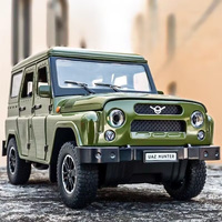 1/18 UAZ Hunter Alloy Car Model Diecasts Metal Off-road Vehicles Car Model Simulation Sound and Light Collection Kids Toys Gifts