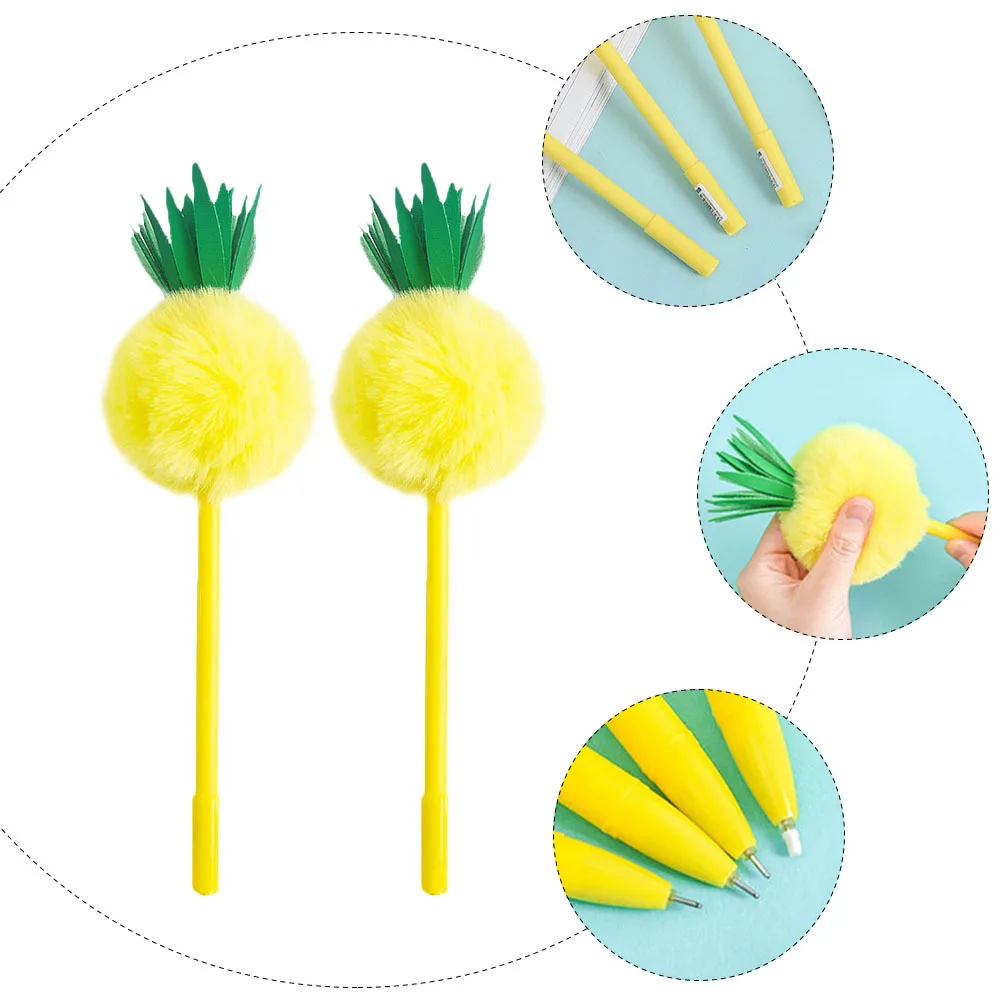 

6 Pcs Pineapple Design Pen Writing Portable Signing Pens Students Stationery Gel
