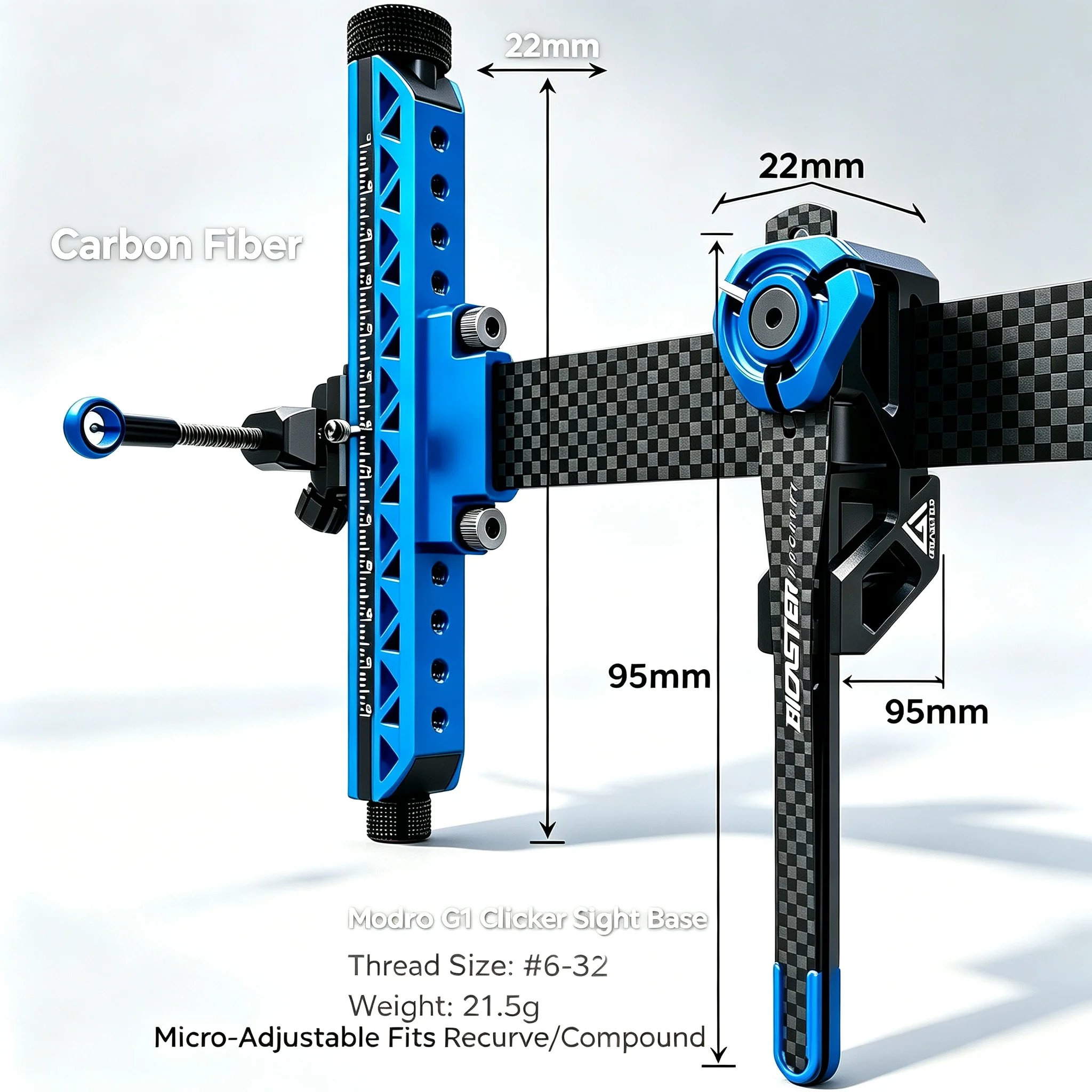 ​​BICASTER NEO Carbon Fiber Bow Sight Adjustable Clicker for Recurve Compound Bow Professional Archery Target Shooting Accessory