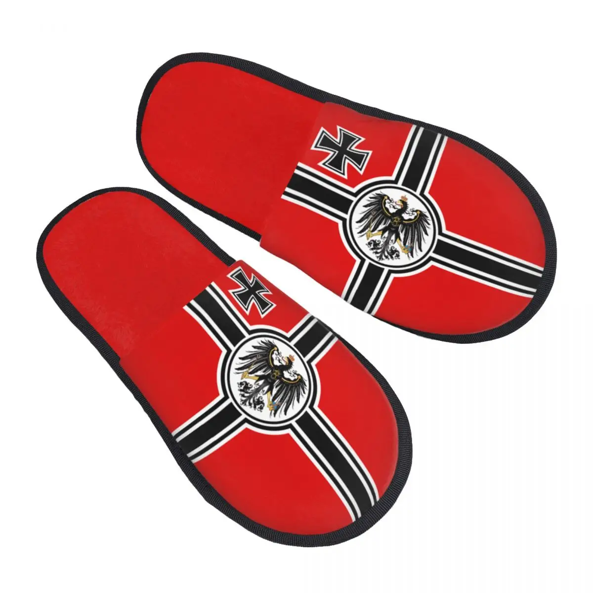 German DK Reich Empire Of Flag Home Cotton Slippers Anti Slip Germany Proud Soft Household Fur Slides Slippers Bedroom