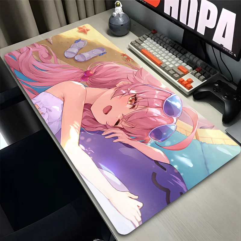 Mouse Pad Office PC Gaming Accessories Keyboard Pad Anime Print HD Mousepad Laptop Desk Blue Archive Takanashi Hoshino Mouse Mat