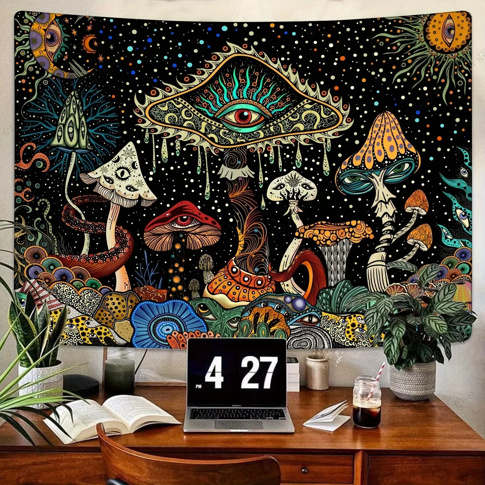 ألوان نابضة بالحياة، عيون غامضة للغابات المسحورة، أنماط كونية لديكور المنزل السحري تريبي #3