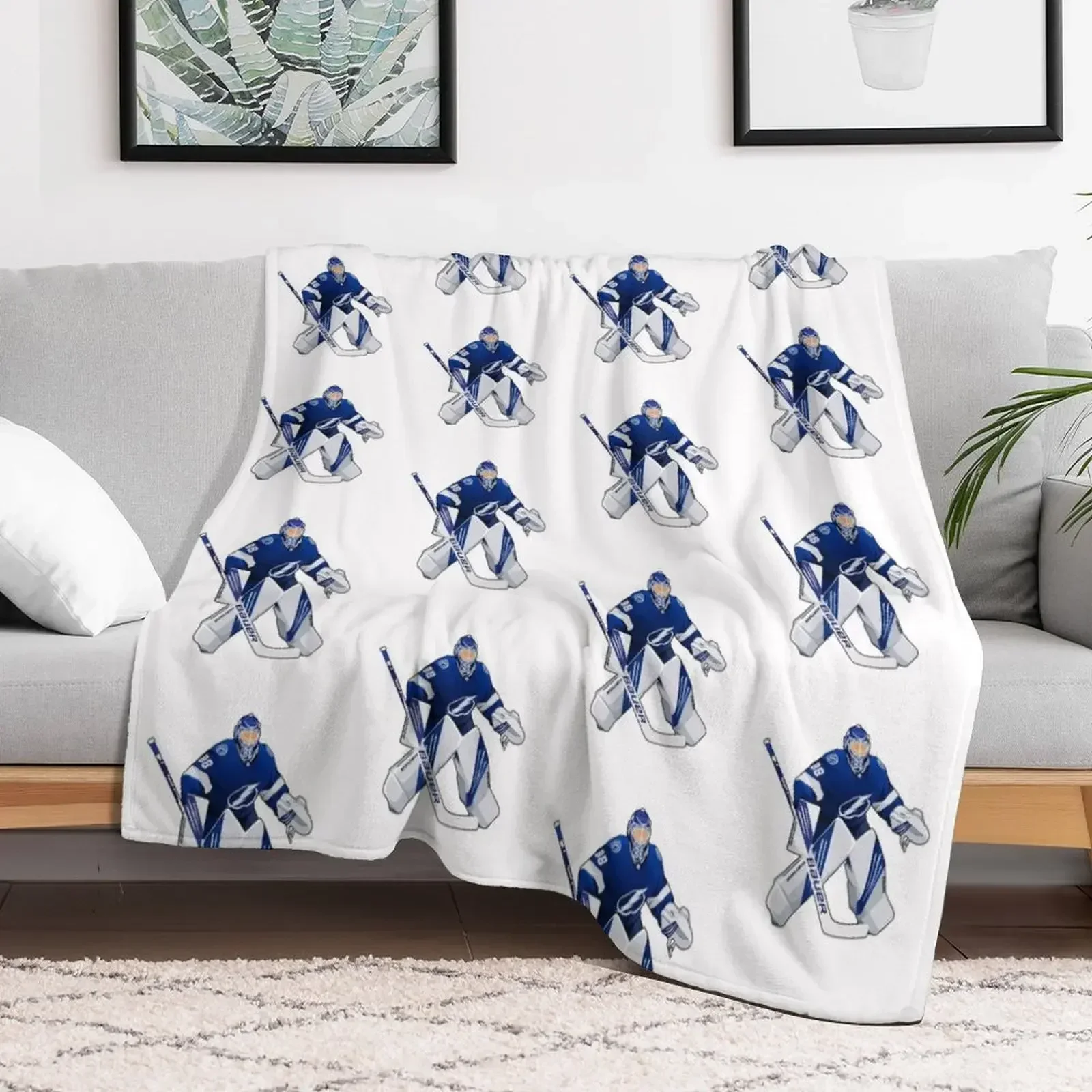 Andrei Vasilevski #88 Defend Goalie Throw Blanket for sofa Sofa Blankets