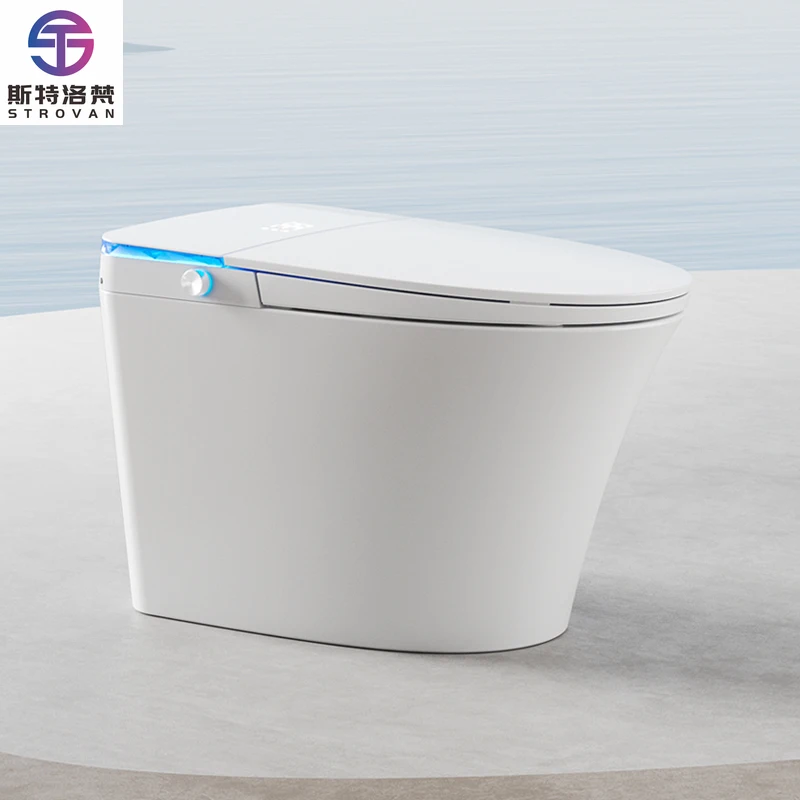 

ZXHK White Color Floor Mounted Custom Intelligent Water Closet Bathroom Ceramic Automatic One Piece Smart Toilet Commode