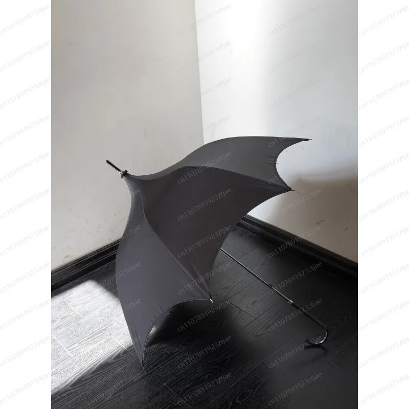 Lolita Gothic Bat Umbrella – Octagonal Dark Black Pagoda Parasol, UV Protection for Sun & Rain