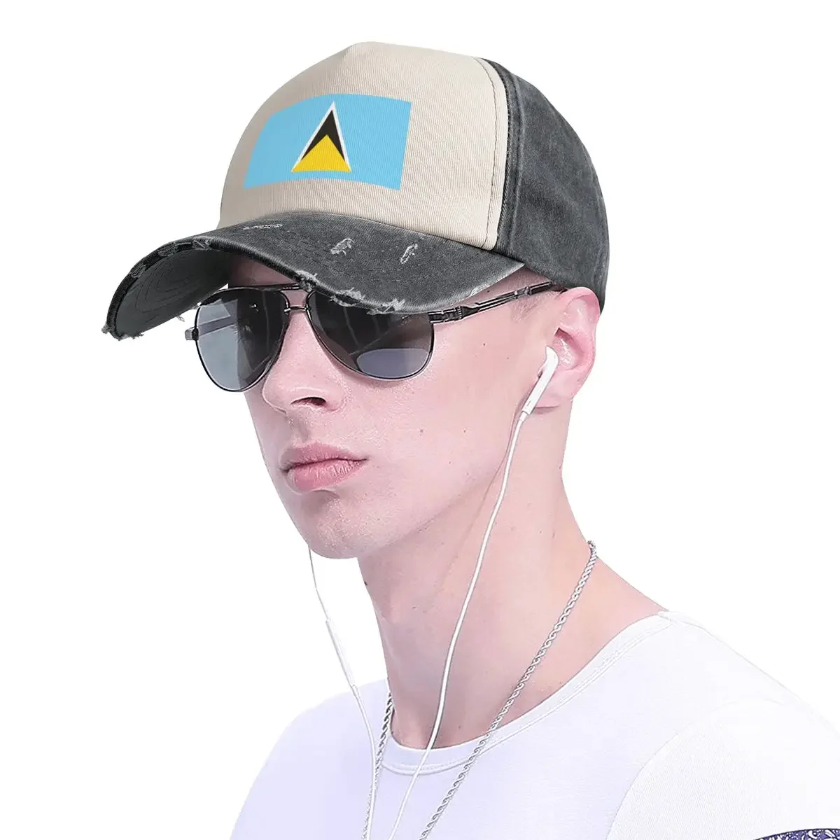 St Lucia National Flag Baseball Cap |-F-| Brand Man cap Horse Hat Woman Hats Men's image 4