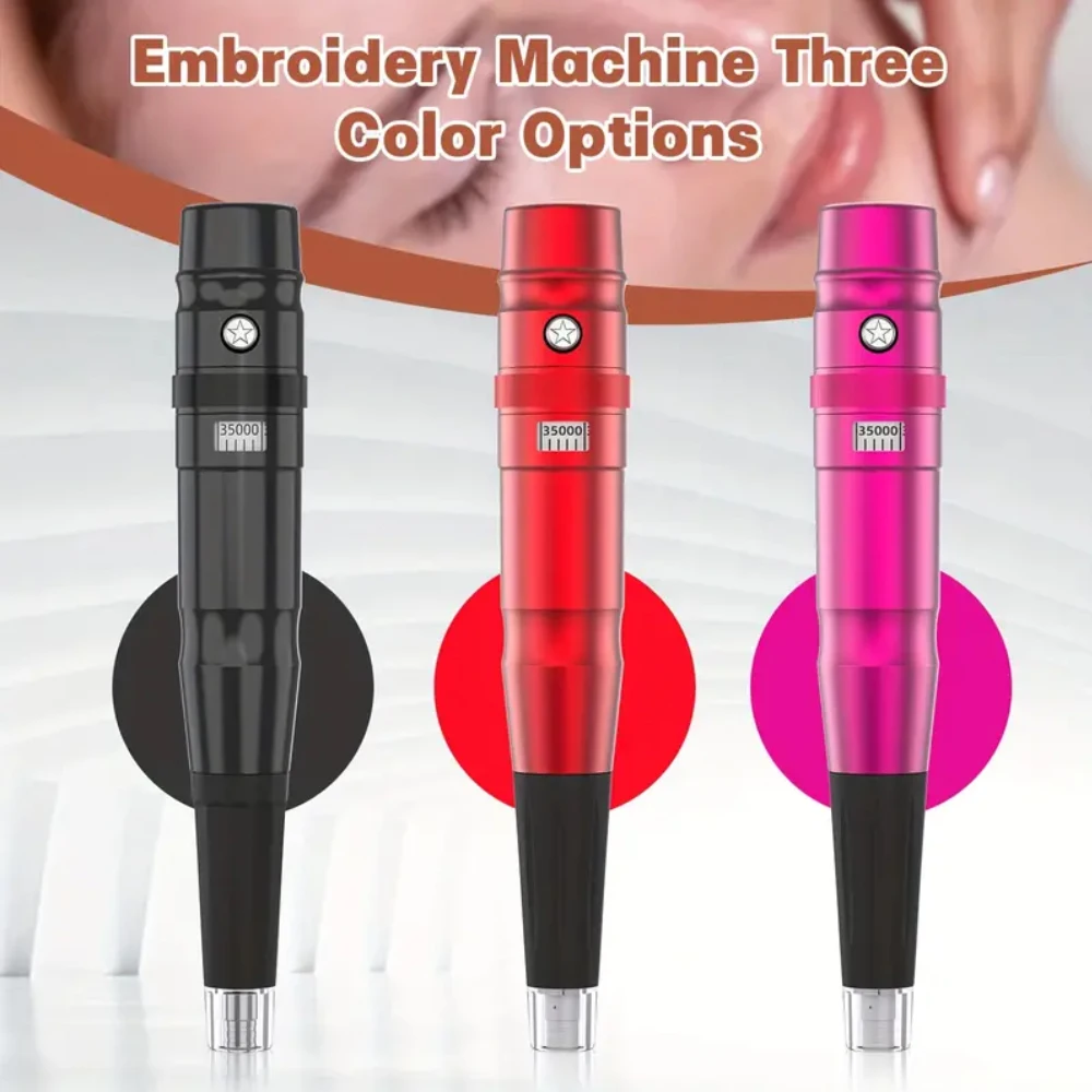 Permanent Makeup Pen Eyebrow Pen Tattoo Rotary Machine 10PCS Needles For Eyebrows,Eyeliners, Lips And Small-Tattoo