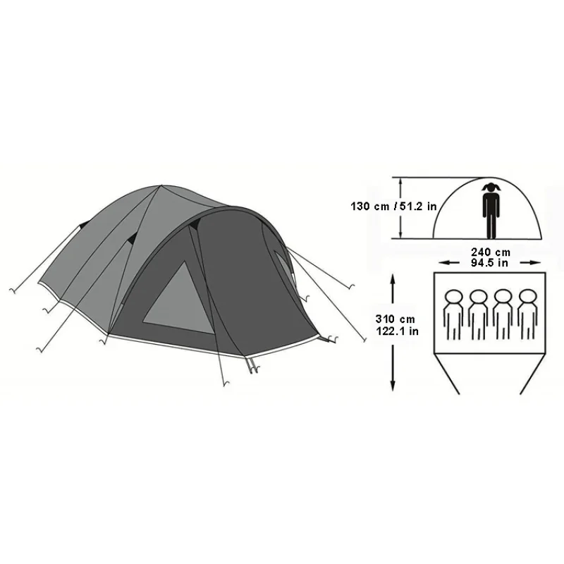 High Quality Custom Print 4 Person Outdoor Waterproof Luxury Family Largest Camping Tent Hot Selling
